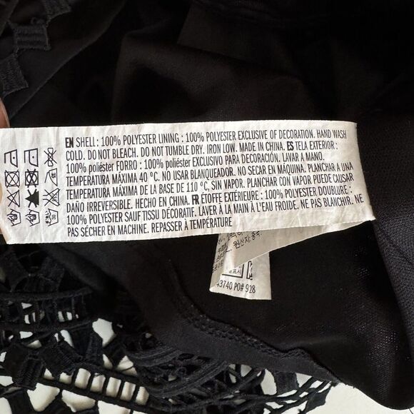 Endless Rose Black Flounce Lace Eyelet Top Size M dark Romantic Whimsy Fairy - Picture 6 of 8